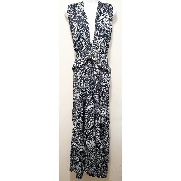 Outerknown Bailey Maxi Dress in Marine Waverly Floral Sz.10 NWT - Picture 5 of 7